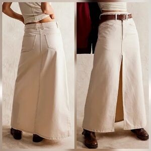 We the free Come as you Are denim maxi skirt